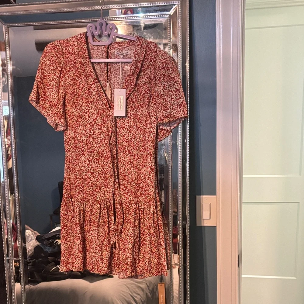 La Vie En Rose Red Floral Adelina Dress - Picture 1 of 4
